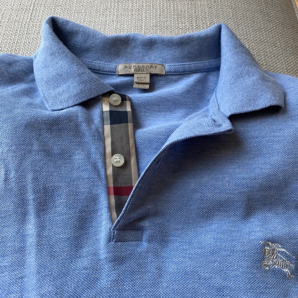 Men’s Burberry Brit Pique Polo-  Light Blue XXL